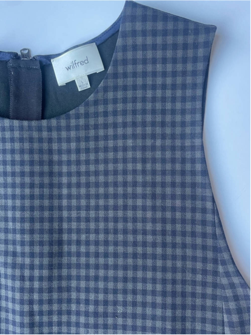 Aritzia Wilfred Plaid Mini Dress Sleeveless Tailored Zip Pocket - Picture 4 of 8